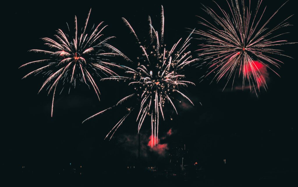 Three fireworks